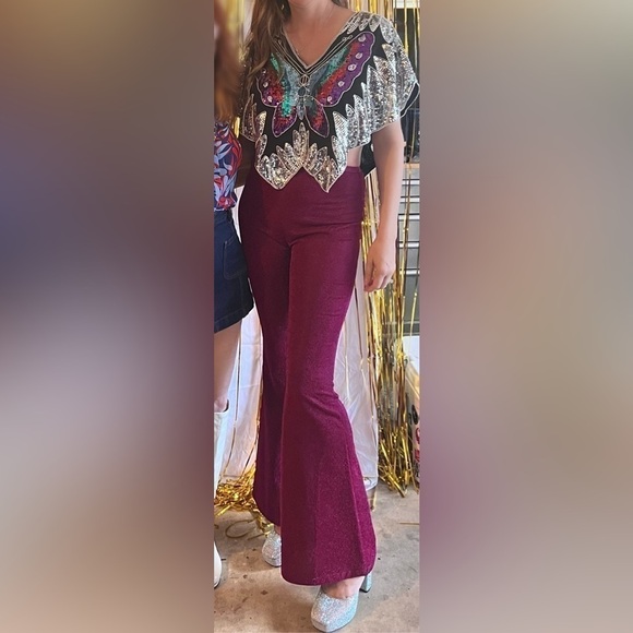 Elegant Magenta Wide Leg Pants - Picture 6 of 6